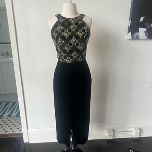 Vintage Victor Costa Black Velvet Dress 1990’s Bergdorf Goodman Lace Dress